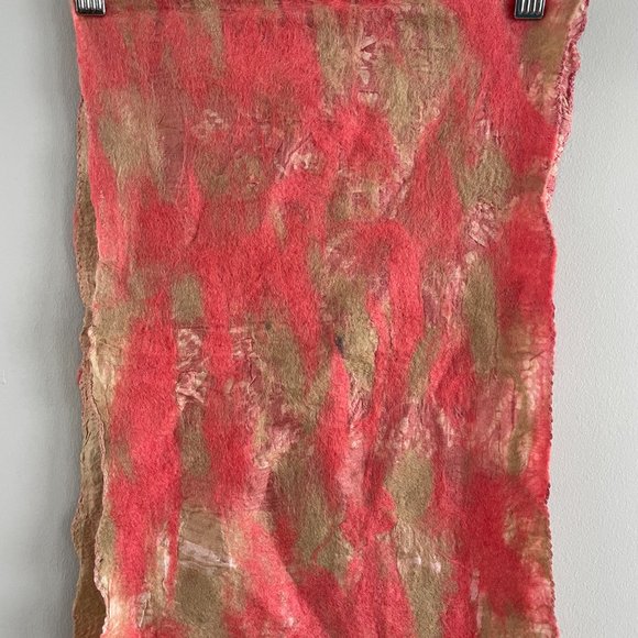 Wearable Art Crafted Wool Silk Scarf Wrap Kooloo Hand Made in Nepal 74 x 12 in - Picture 13 of 16
